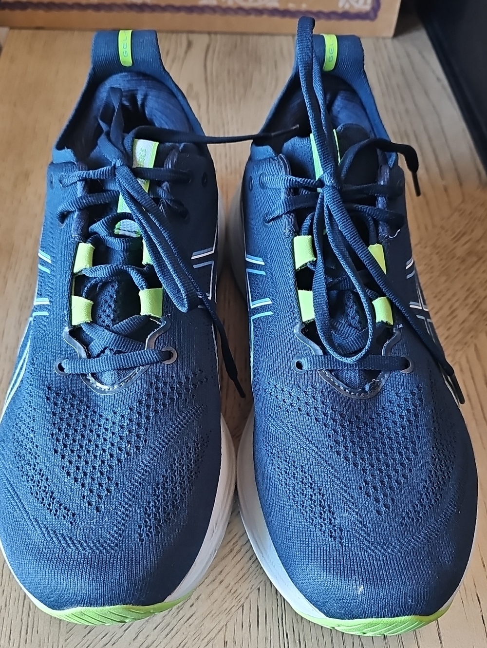 Asics Navy and Lime Green Men's Athletic Running Shoes Size 11